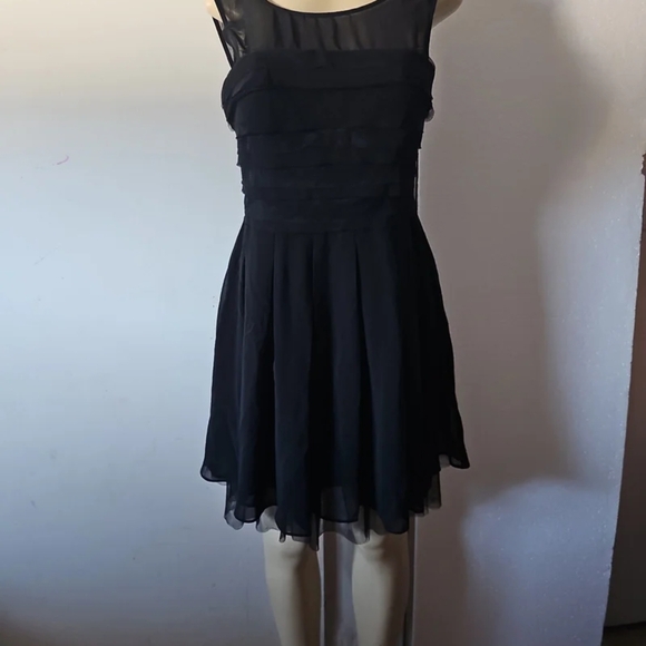 LG Black Pleated Fit and Flare Cocktail Dress - Picture 1 of 7